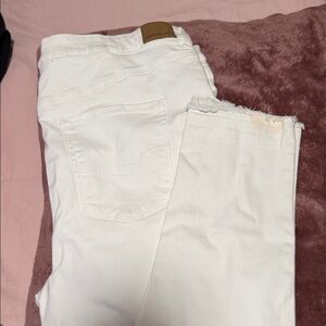 American Eagle Outfitters White Ankle Jeans